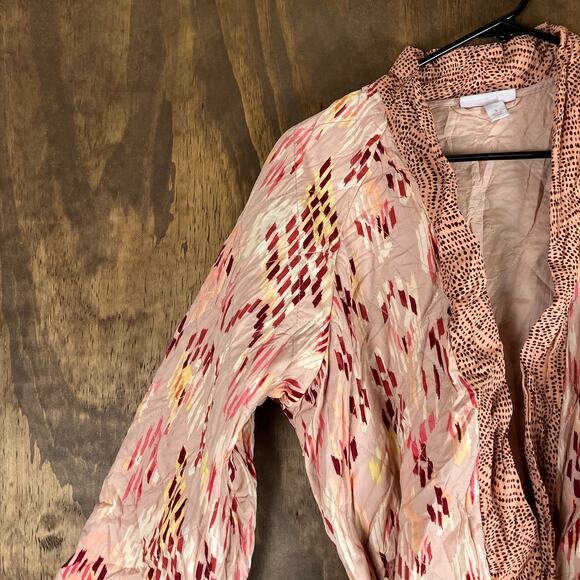 Express Womens Jacket Multicolor Quilted Open Front Belted Cotton Blend Small - Picture 3 of 12